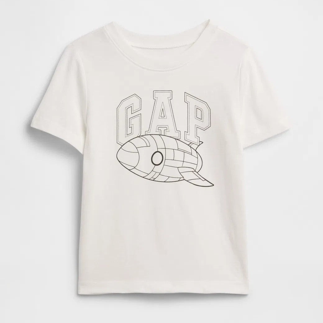 GAP Logo Erkek Bebek Kısa Kol T-shirt Beyaz