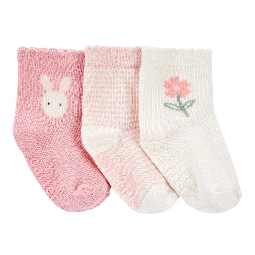 Carters Carter's Kız Bebek Çorap 3''lü Set Pembe