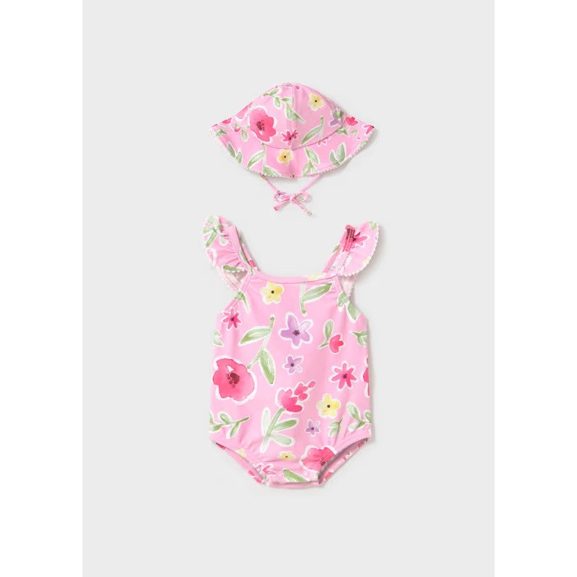 Mayoral Yazlık Kız Bebek Mayo Şapka 2'li Set Pembe