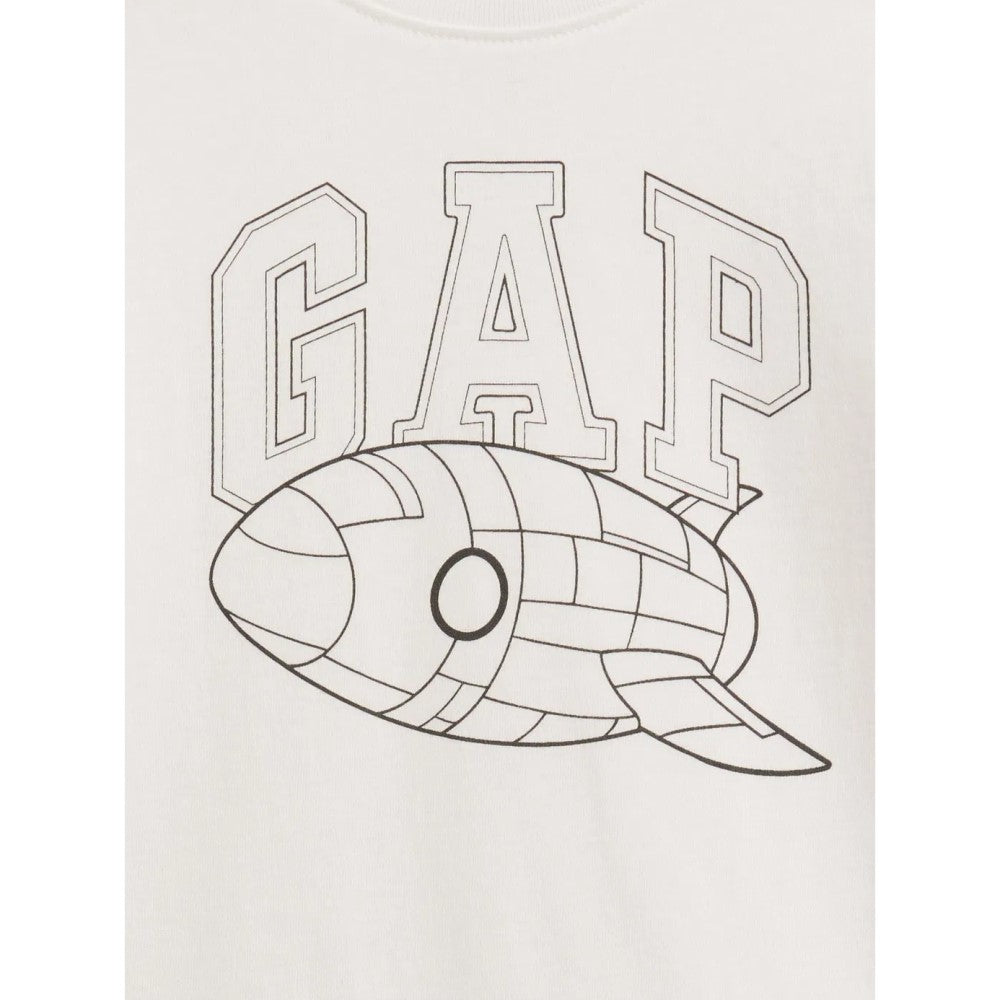 GAP Logo Erkek Bebek Kısa Kol T-shirt Beyaz