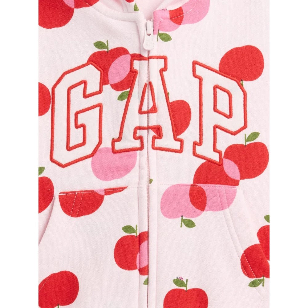GAP Logolu Kışlık Kız Bebek Fermuarlı Sweatshirt Pembe
