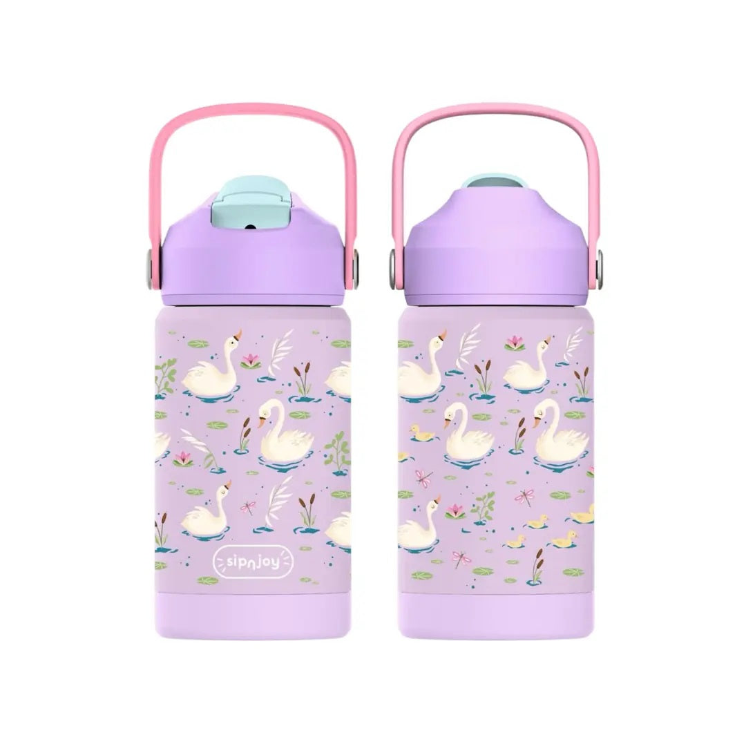 SipnJoy FlipSip Çocuk Su Termosu 360 ml - Swan Harmony - Suluk - Görsel 3