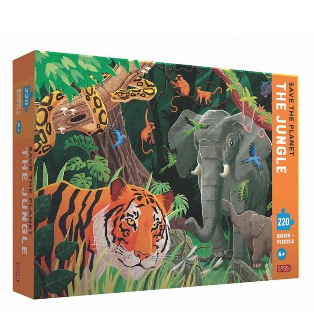 Sassi Dünyayı Koru-Orman-İkisi Bir Arada Puzzle ve Kitap - Eğitici Oyuncak