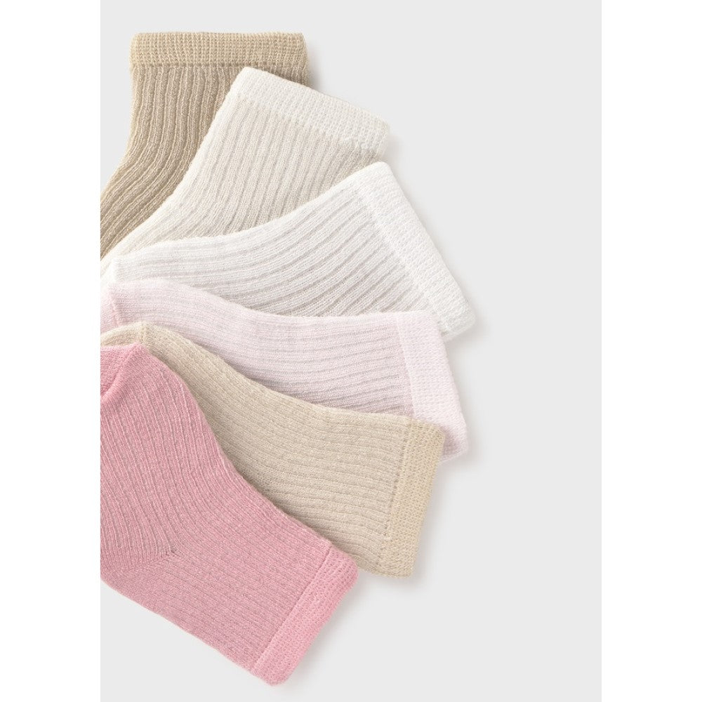 Mayoral Yazlık Kız Bebek Çorap 6'lı Set Pembe