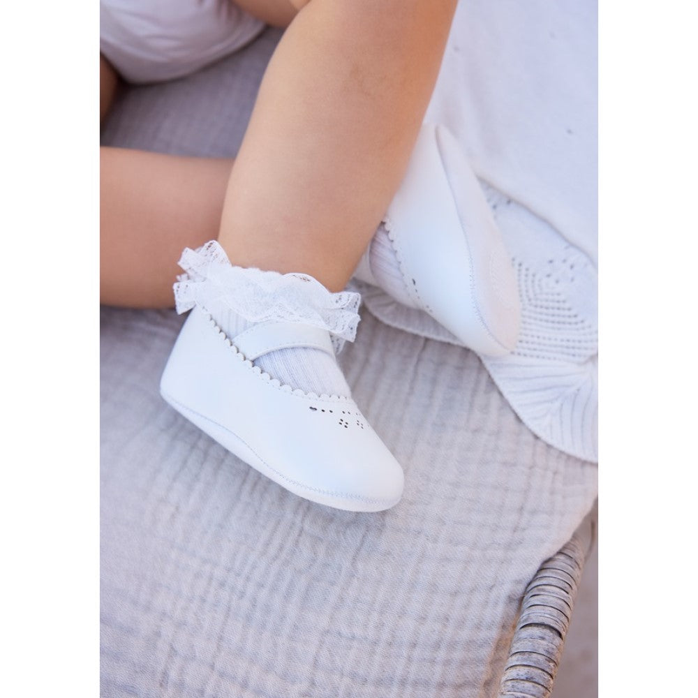 Mayoral Yazlık Kız Bebek Patik Beyaz