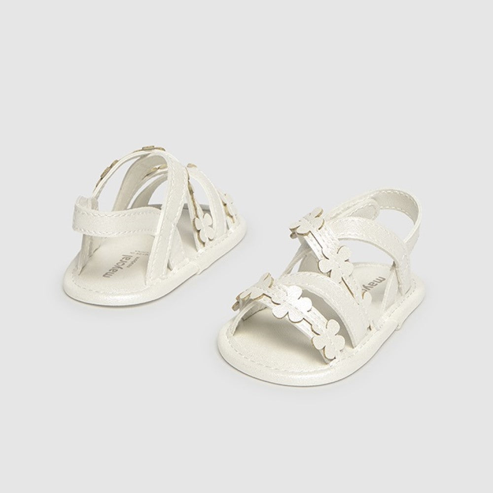 Mayoral Yazlık Kız Bebek Sandalet Patik Beyaz