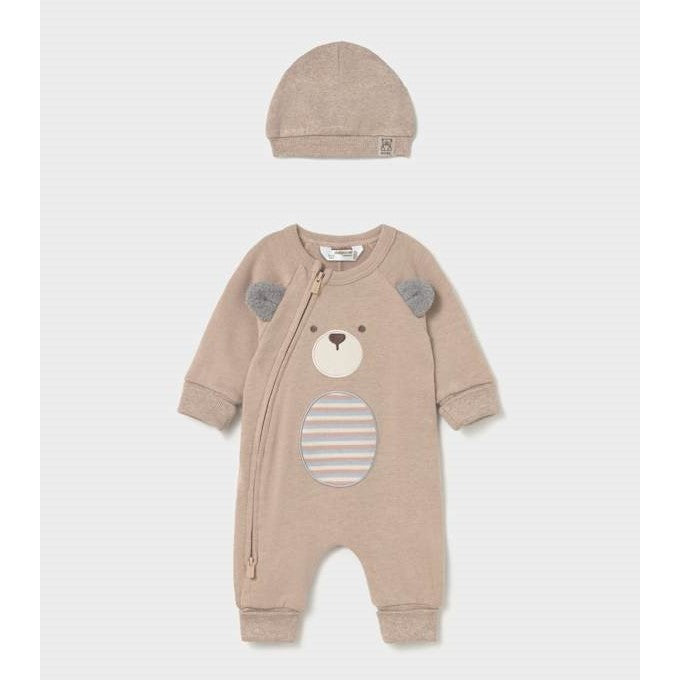 Mayoral Kışlık Erkek Bebek Tulum Şapka Set Kahverengi