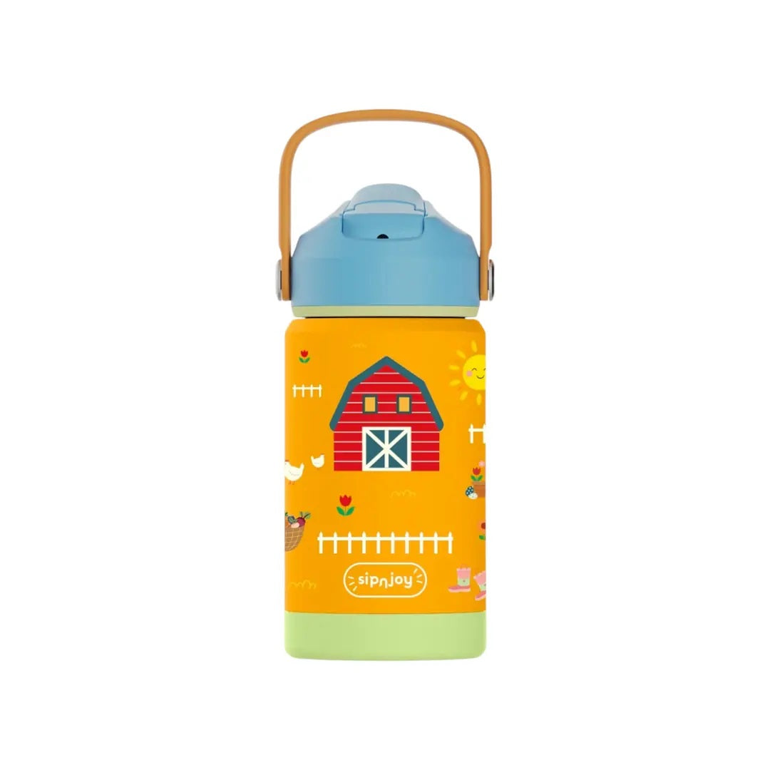 SipnJoy FlipSip Çocuk Su Termosu 360 ml - Farmyard Fun