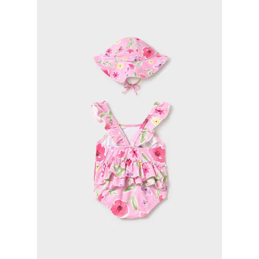 Mayoral Yazlık Kız Bebek Mayo Şapka 2'li Set Pembe