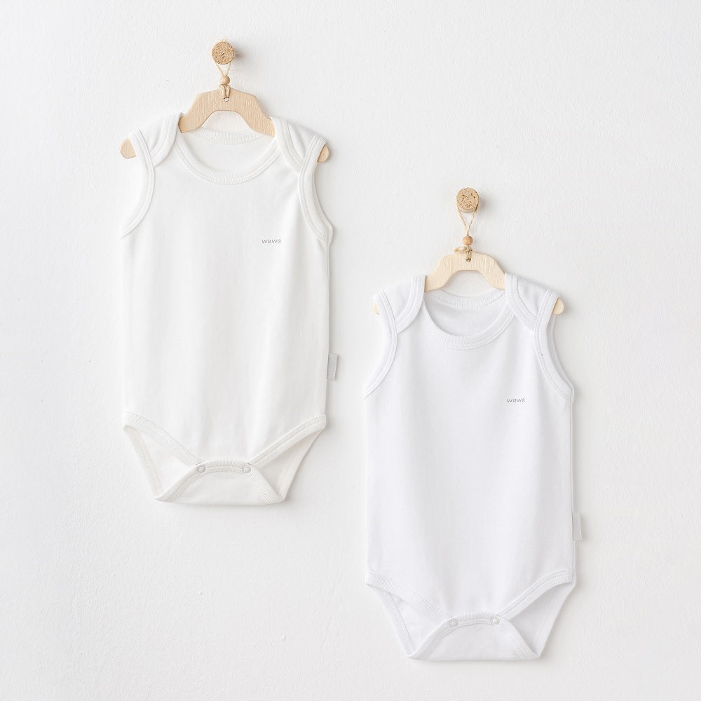 Andy Wawa Andywawa Yazlık Bebek Kısa Kollu Body 2'li Set Ekru - Body,Tulum,Zıbın
