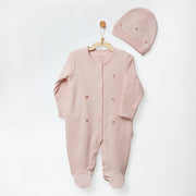 Andywawa Kız Bebek Romper Tulum Şapka Set - Floral Dreams Pembe