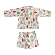 Miela Kids Erkek Bebek UV Korumalı Alt Üst  Set - Jungle Ekru
