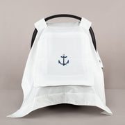 ChiMayys Baby Asil Marin Nakışlı Köşeli Puset Örtüsü