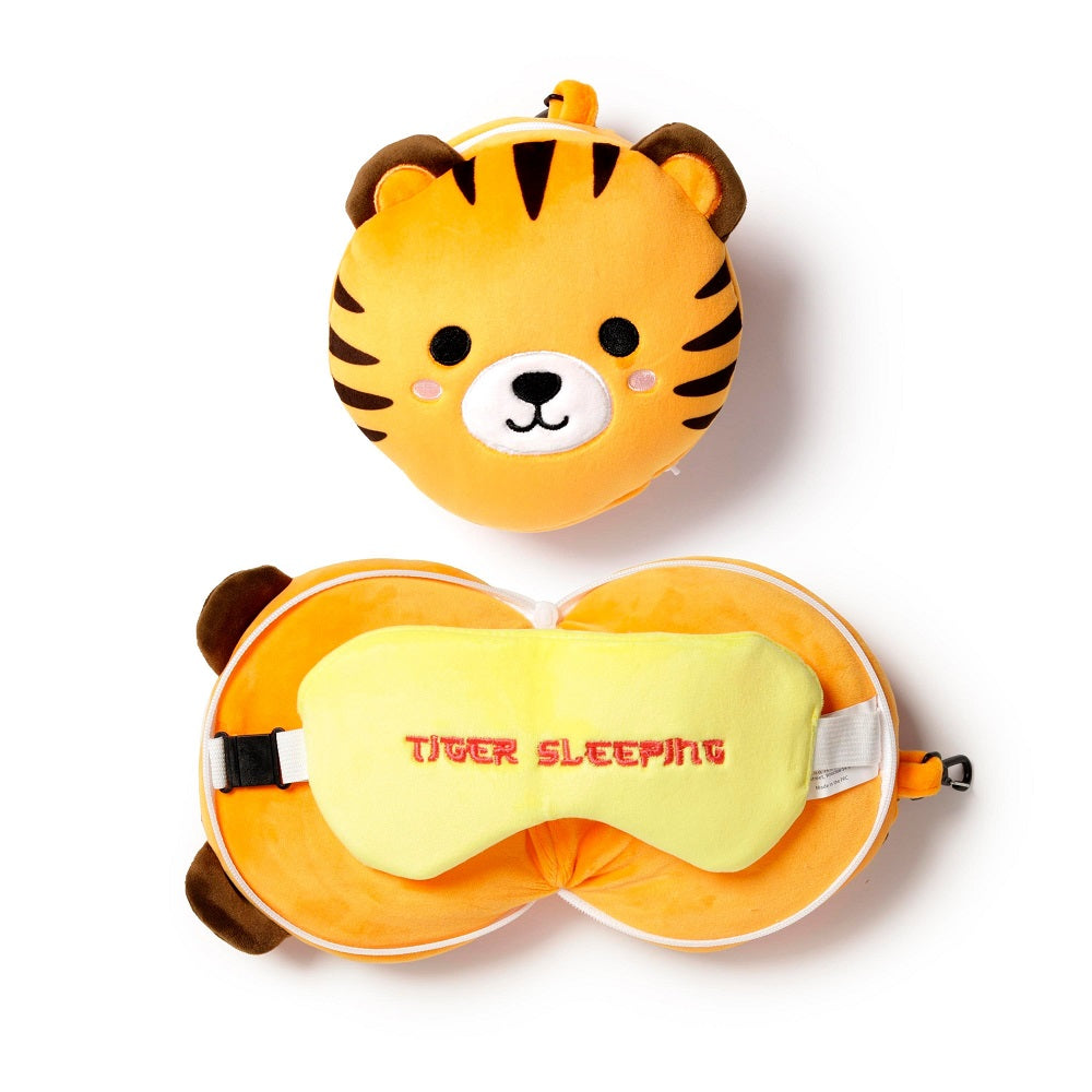 Relaxeazzz Seyahat Yastığı Ve Göz Maskesi Tiger Plush
