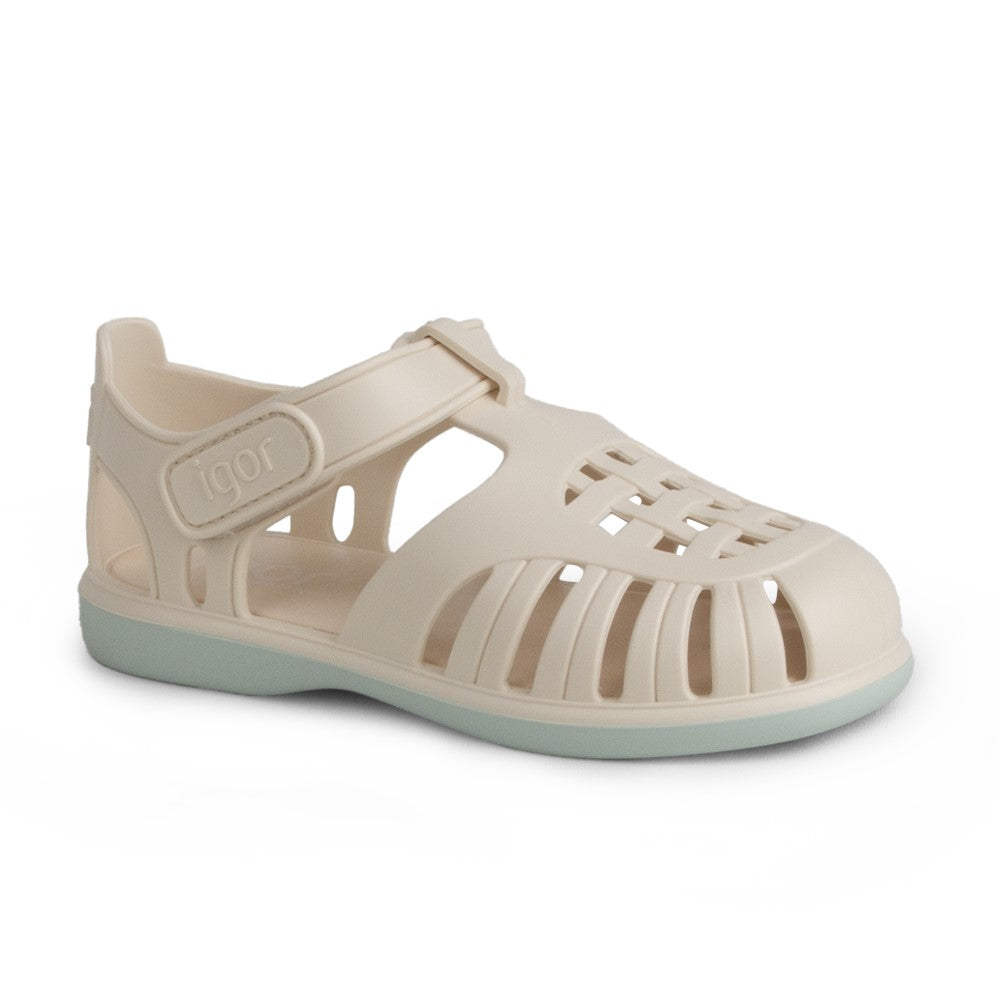 İgor Yazlık Çocuk Sandaleti Tobby Solıd Bicolor - Marfil Ekru