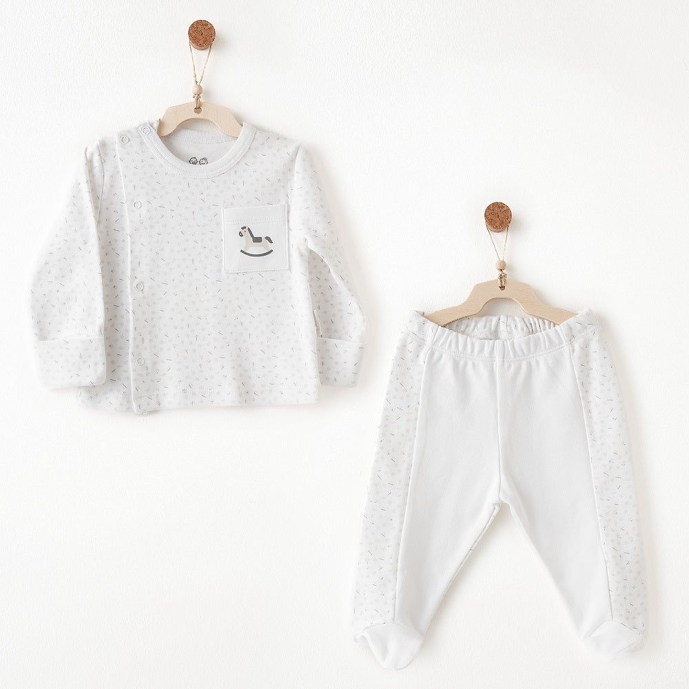 Andywawa Erkek Bebek 2'li Takım - Little World Beyaz