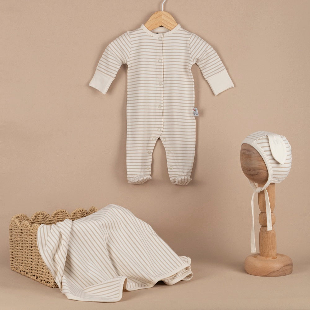 ChiMayys Baby Pure Bamboo 3'lü Hastane Çıkışı Unisex Ekru
