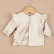 ChiMayys Baby Pure Bamboo Çift Kat Hırka Ceket Kız Ekru