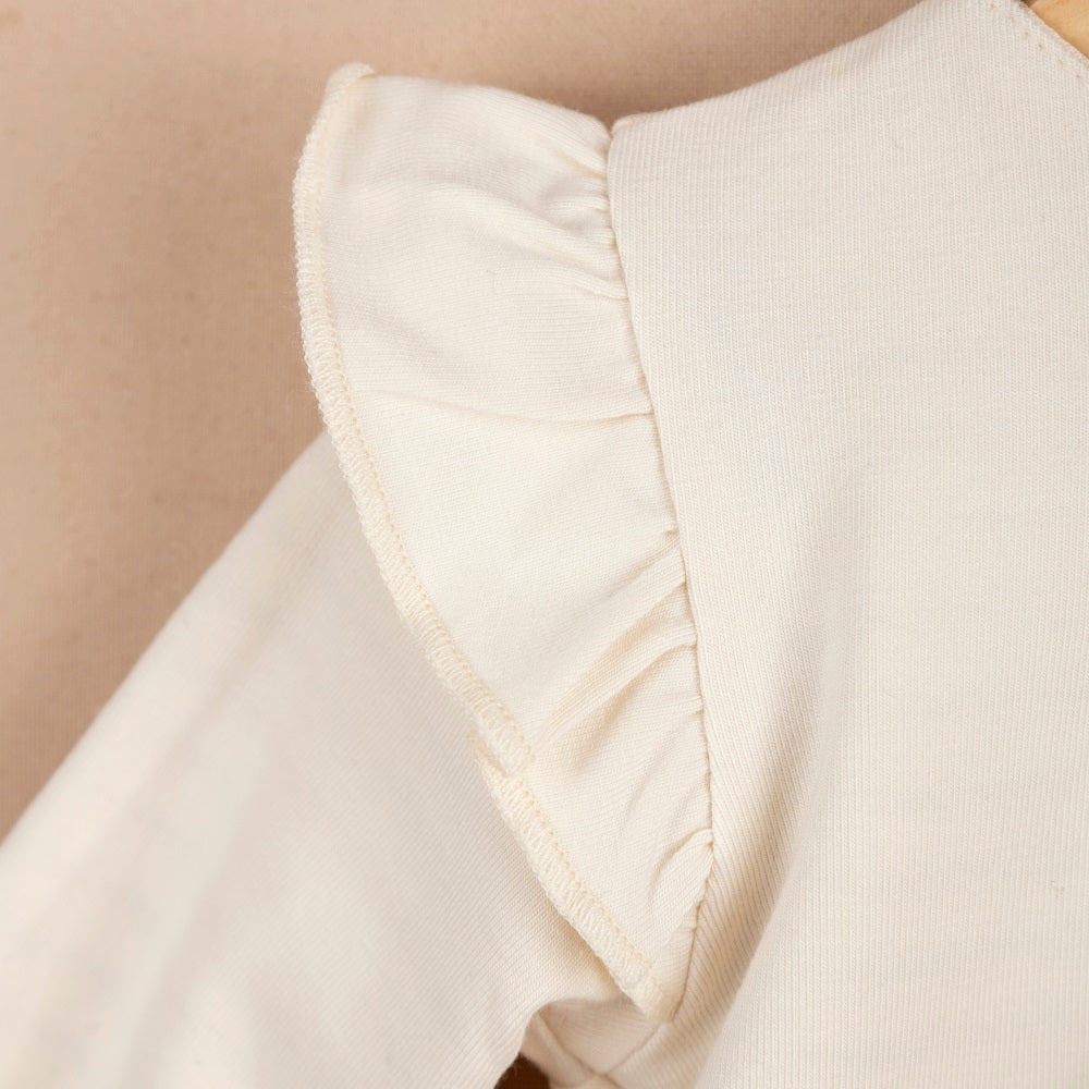 ChiMayys Baby Pure Bamboo Çift Kat Hırka Ceket Kız Ekru