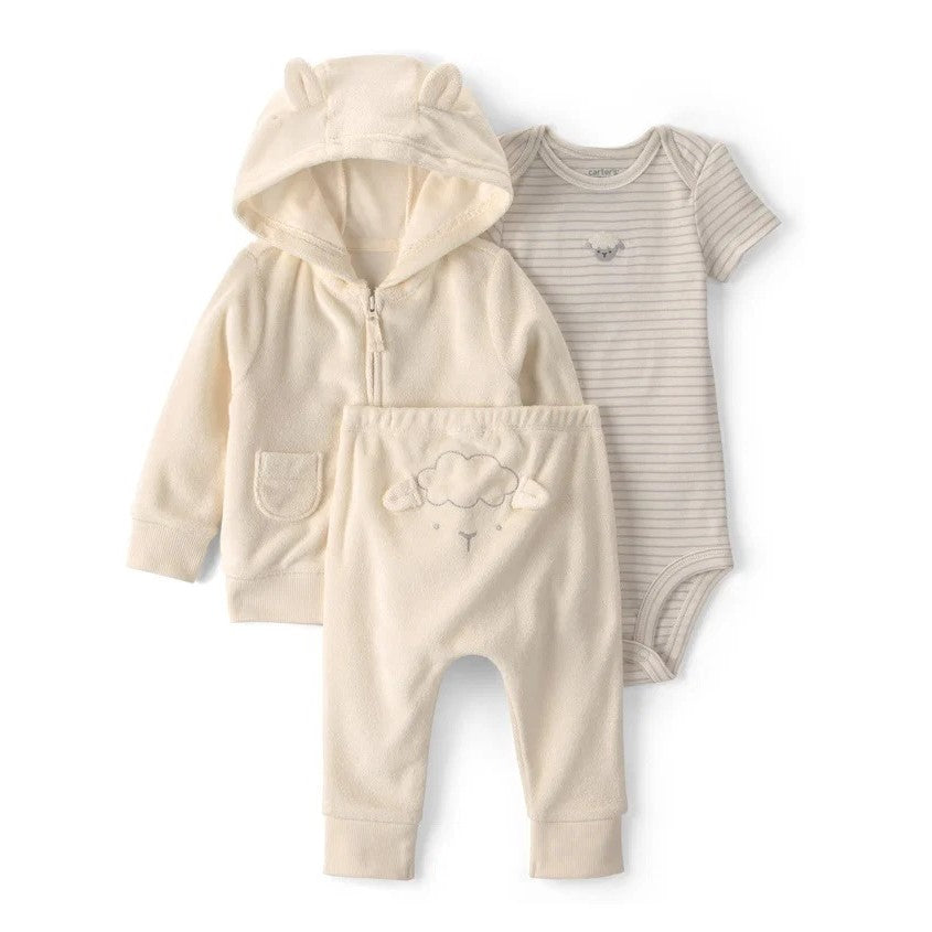 Carter's Erkek Bebek Hırkalı 3'lü Set Ekru