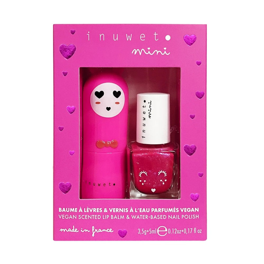Inuwet Box Lip Balm ve Oje 2'li Set Fushia Nail