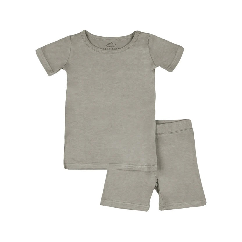Bebesense Bambu Kısa Kollu Pijama Takımı Gri