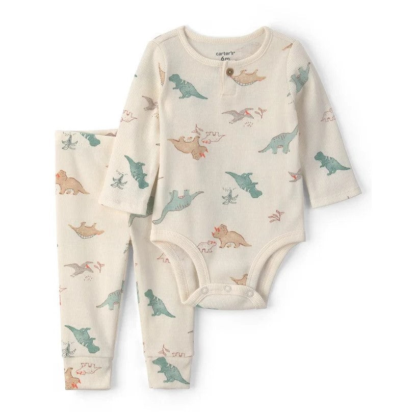 Carter's Erkek Bebek Uzun Kollu Body Pantolon 2'li Set Ekru