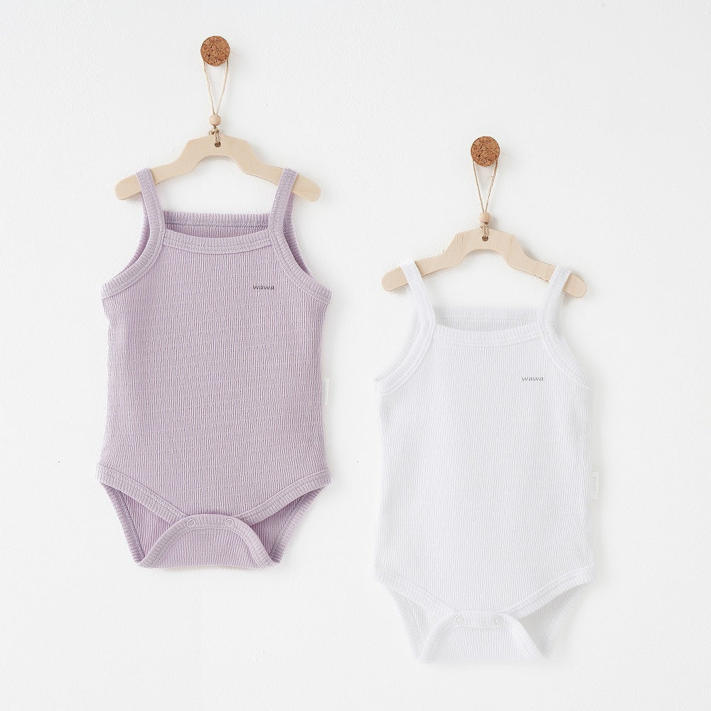 Andy Wawa Andywawa Yazlık Kız Bebek İp Askılı Body 2'li Set Lila - Body,Tulum,Zıbın