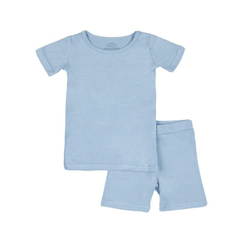 Bebesense Bambu Kısa Kollu Pijama Takımı Mavi