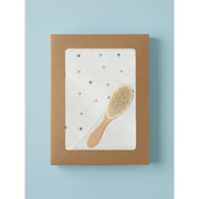 Mama Yoyo Bebek Doğal Fırça + Banyo Havlusu Yıldız Desenli 90x90 cm Ekru