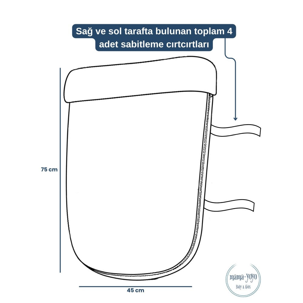 Mama Yoyo Welsoftlu Lastikli Puset Battaniyesi- Çiçek Desenli
