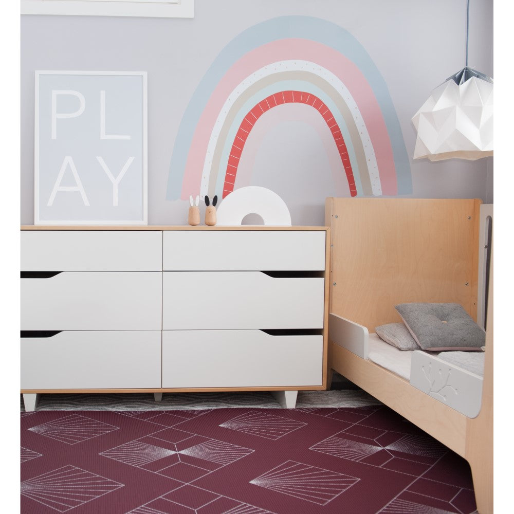 Mikro Australia Bebek Oyun Matı Burgundy Yuvarlak