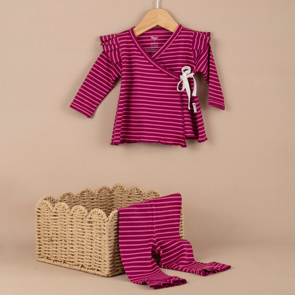 ChiMayys Baby Tiny Ruffle Organik İkili Set Mürdüm