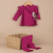 ChiMayys Baby Tiny Ruffle Organik İkili Set Mürdüm