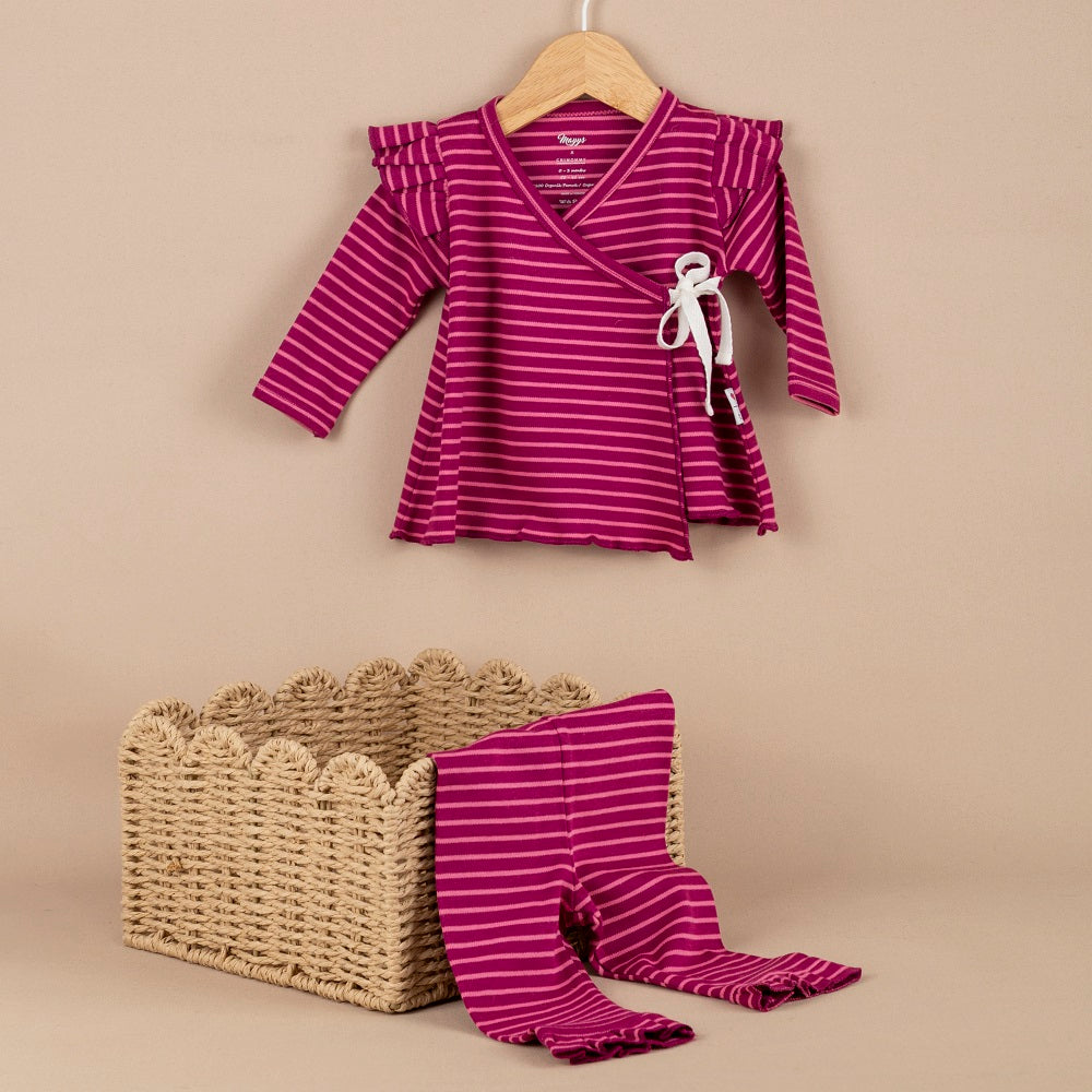 ChiMayys Baby Tiny Ruffle Organik İkili Set Mürdüm