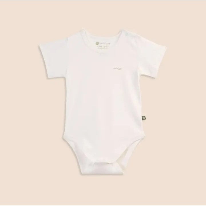 Natuline Bebek Kısa Kol Zıbın Body 2'li Set Beyaz