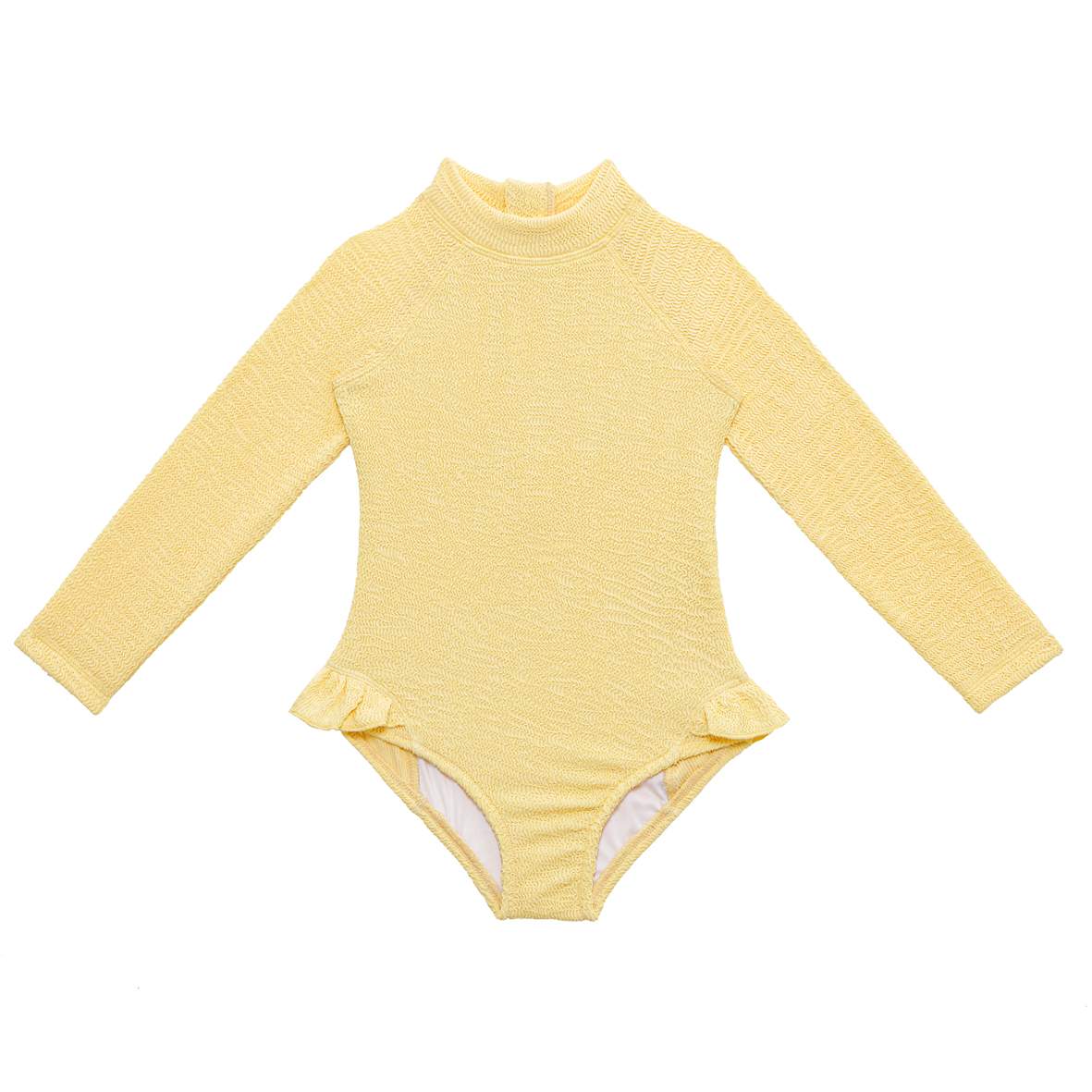 Sand Mother Kız Çocuk UPF 50+ Uzun Kollu Mayo - Butter Yellow Sarı
