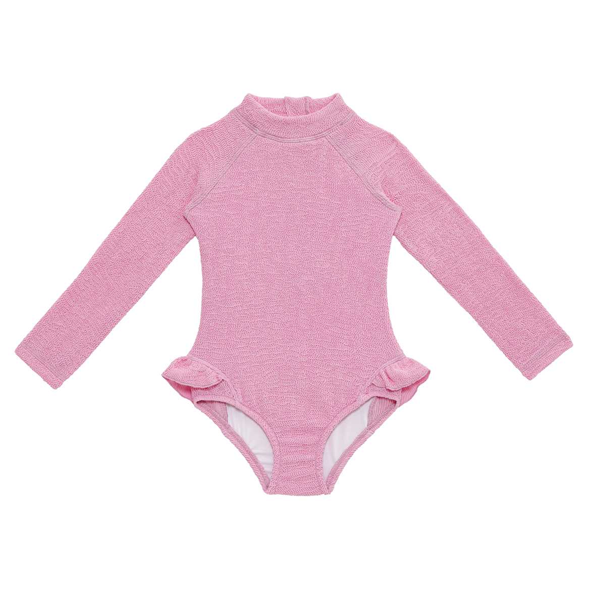 Sand Mother Kız Çocuk UPF 50+ Uzun Kollu Mayo - Pink Frosting Pembe