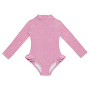 Sand Mother Kız Çocuk UPF 50+ Uzun Kollu Mayo - Pink Frosting Pembe