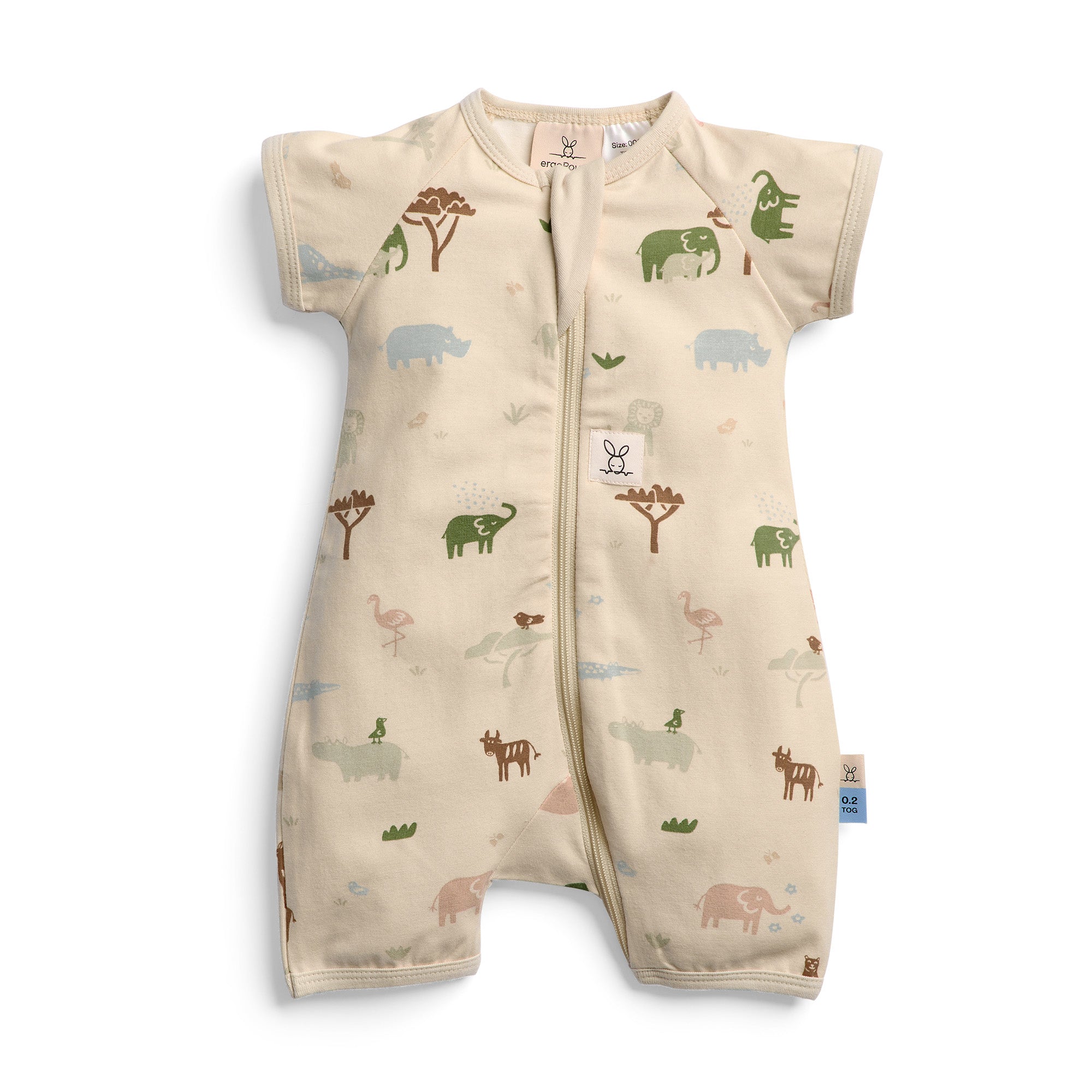 ErgoPouch Organik Pamuklu Kısa Tulum 0.2 Tog - Savannah Krem