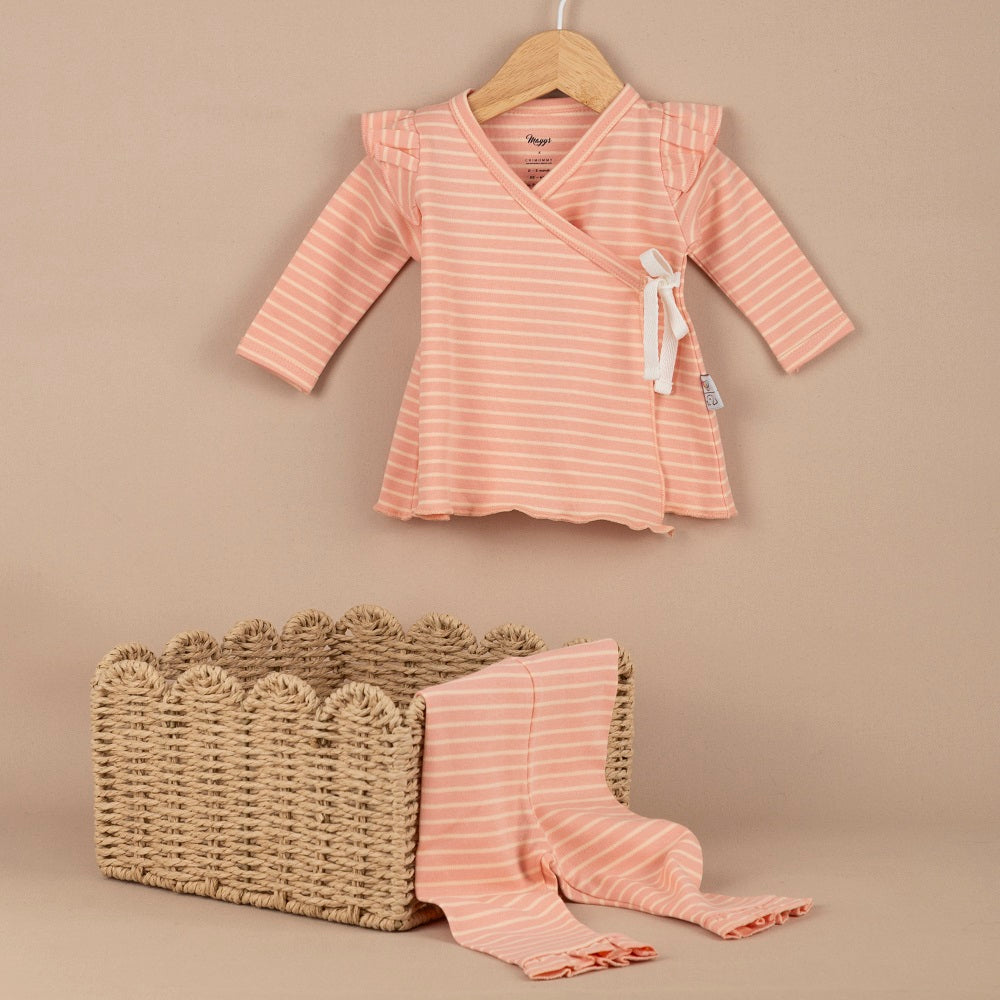 ChiMayys Baby Tiny Ruffle Organik İkili Set Somon