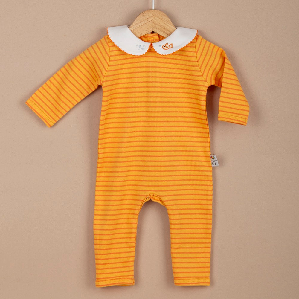 ChiMayys Baby Nemo El Nakış ve Tığ İşi Detaylı Organik Bebek Tulumu Sarı
