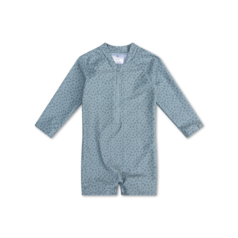 Swim Essentials UV Korumalı Kız Çocuk Uzun Kollu Mayo -  Green Leopard Yeşil