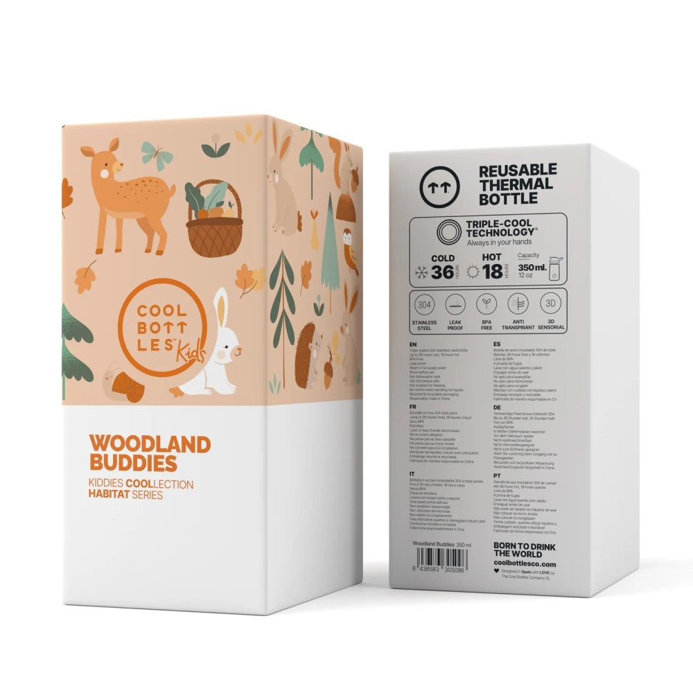 Cool Bottles Paslanmaz Çelik Suluk - The Kids Bottle Woodland Buddies 350 ml - Görsel 4