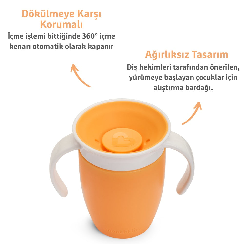 Munchkin Mucize 360° Alıştırma Bardağı 6 ay+ 207 ml Turuncu
