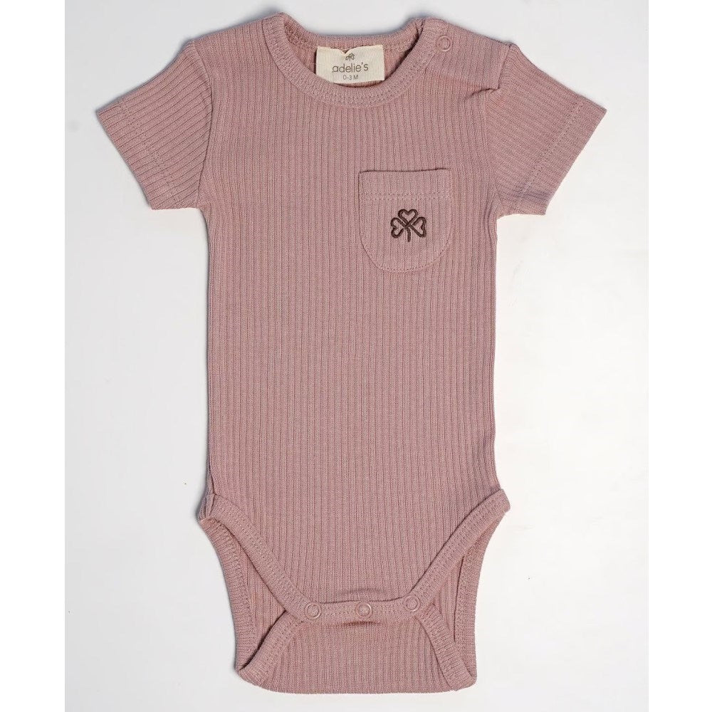 Adelie's Organik Pamuklu Kısa Kollu Body Somon