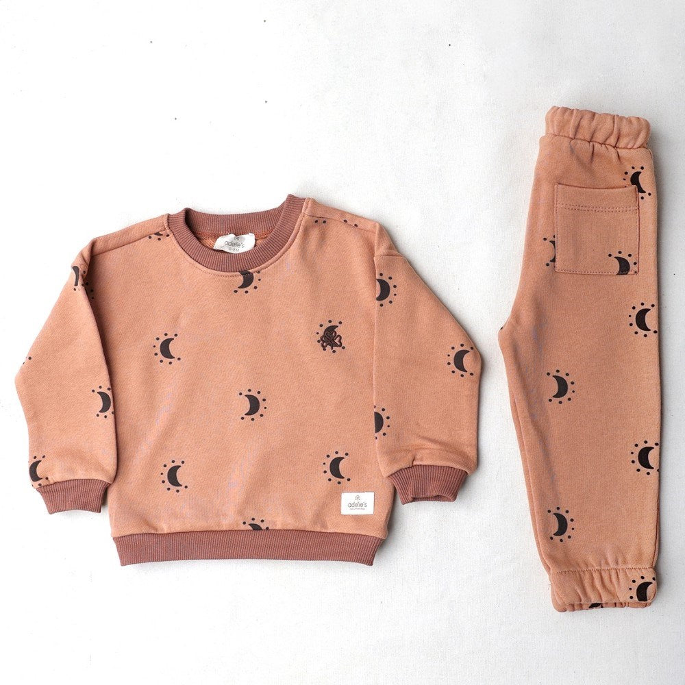 Adelie's Organik Pamuklu Sweatshirt Ay Kahverengi