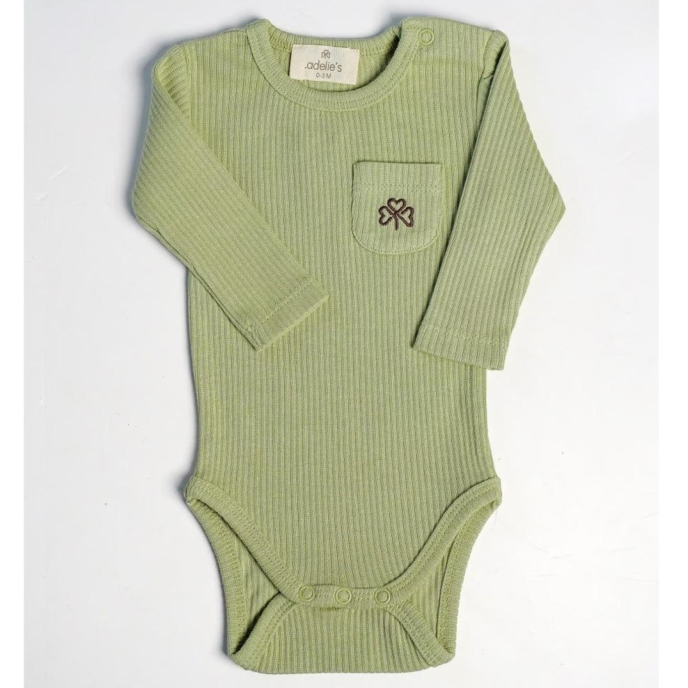 Adelie's Organik Pamuklu Uzun Kollu Body Fıstık Yeşili