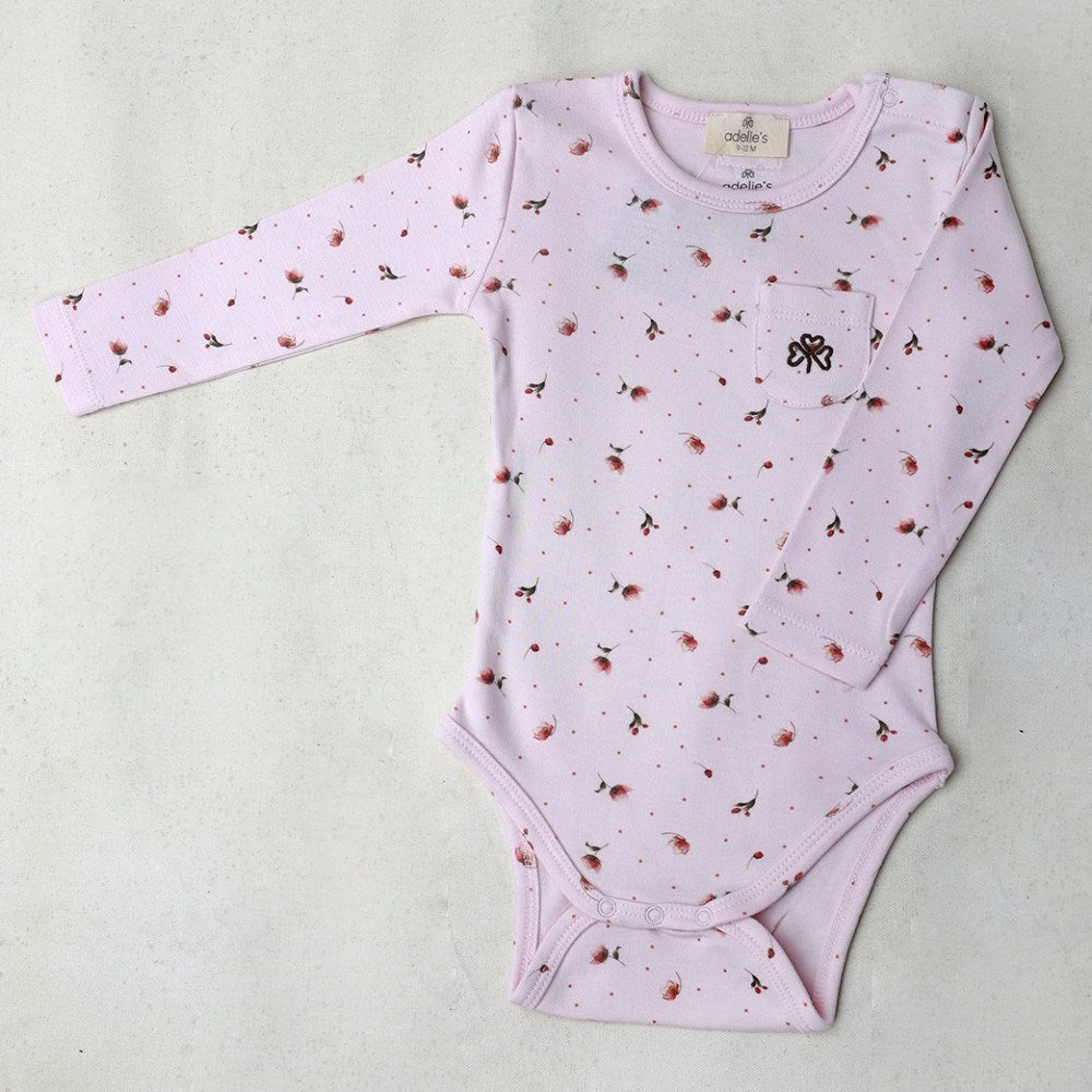 Adelie's Organik Pamuklu Uzun Kollu Body Pembe