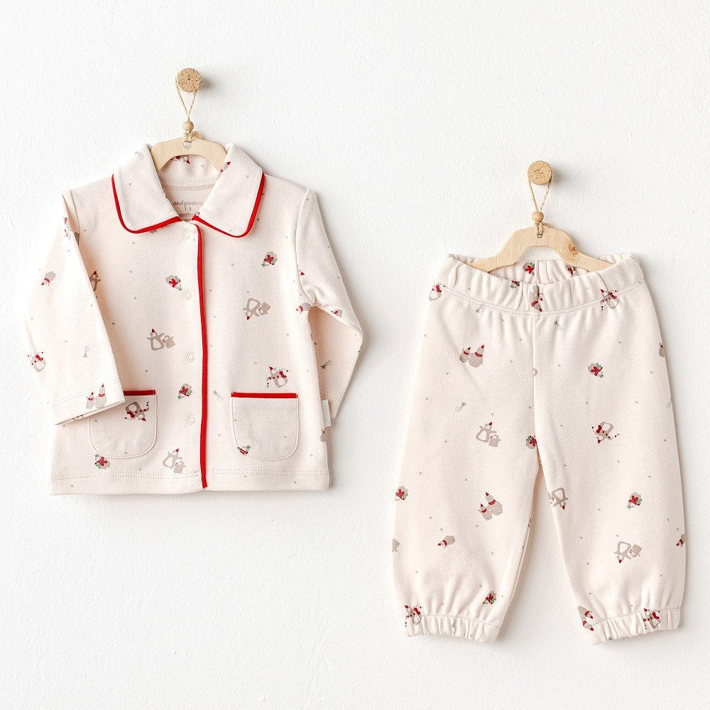 Andywawa Bebek 2'li Pijama Takımı Ekru